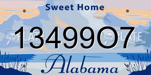 13499O7 Alabama License Plate