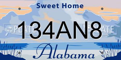 134AN8 Alabama License Plate