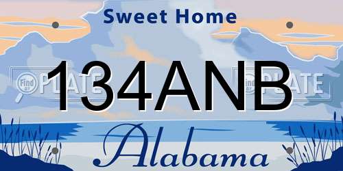 134ANB Alabama License Plate