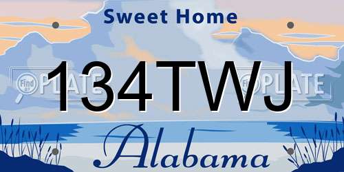 134TWJ Alabama License Plate