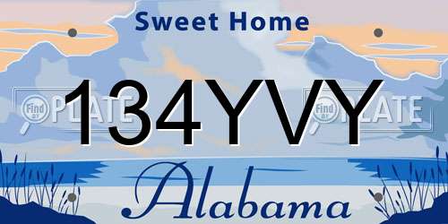 134YVY Alabama License Plate