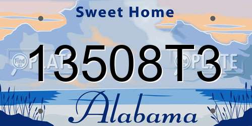 13508T3 Alabama License Plate
