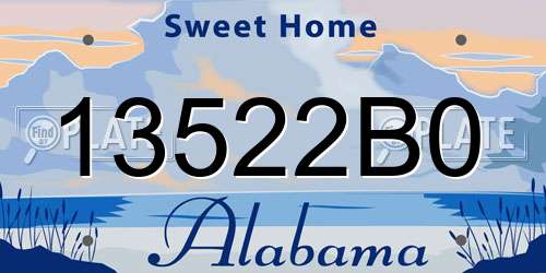 13522B0 Alabama License Plate