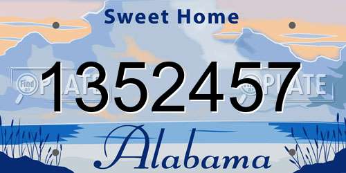 1352457 Alabama License Plate