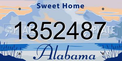 1352487 Alabama License Plate