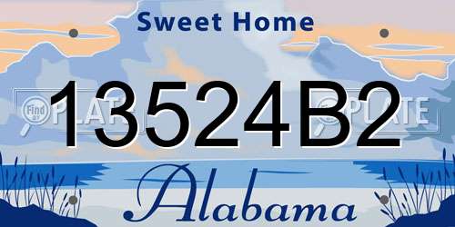 13524B2 Alabama License Plate