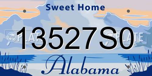 13527S0 Alabama License Plate