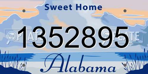 1352895 Alabama License Plate