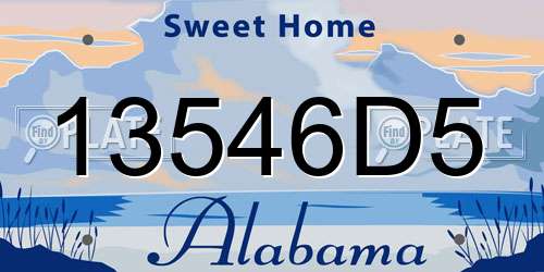 13546D5 Alabama License Plate