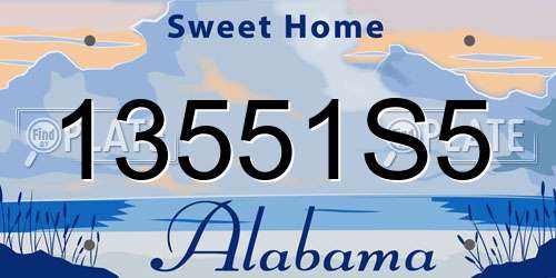 13551S5 Alabama License Plate
