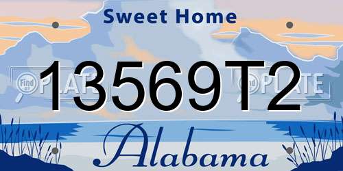 13569T2 Alabama License Plate