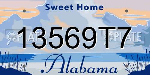 13569T7 Alabama License Plate