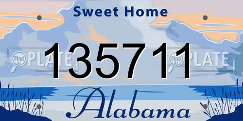 135711 Alabama License Plate