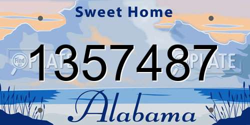 1357487 Alabama License Plate