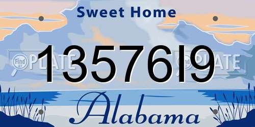 13576I9 Alabama License Plate