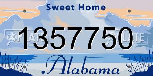 1357750 Alabama License Plate