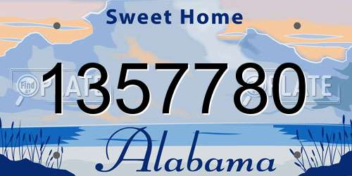 1357780 Alabama License Plate