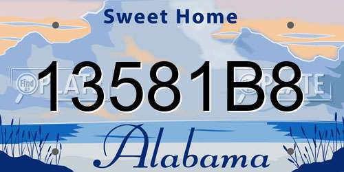 13581B8 Alabama License Plate