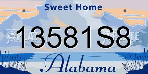 13581S8 Alabama License Plate