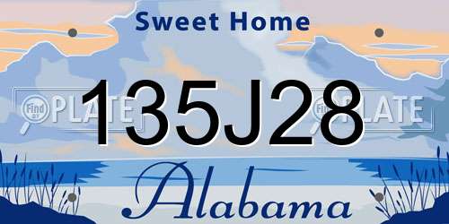 135J28 Alabama License Plate