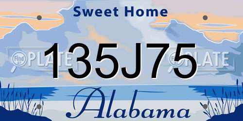 135J75 Alabama License Plate