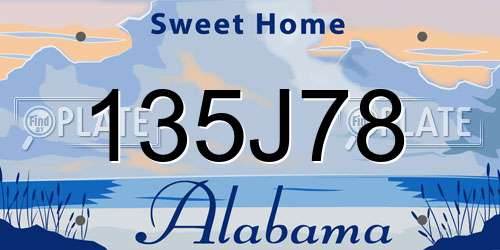 135J78 Alabama License Plate
