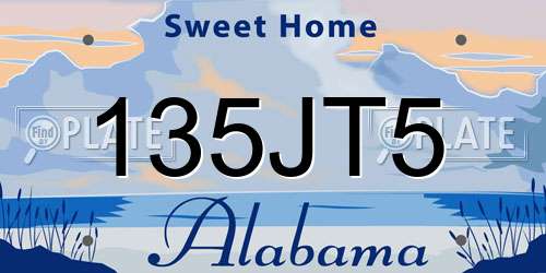 135JT5 Alabama License Plate