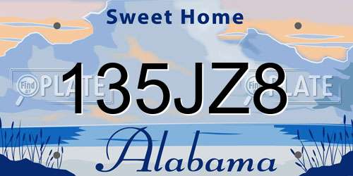 135JZ8 Alabama License Plate