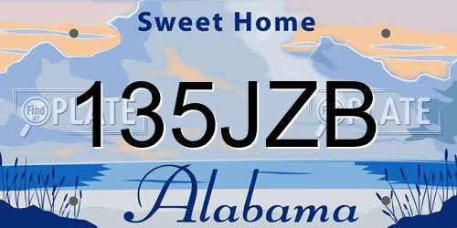 135JZB Alabama License Plate