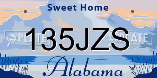 135JZS Alabama License Plate
