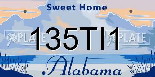 135TI1 Alabama License Plate
