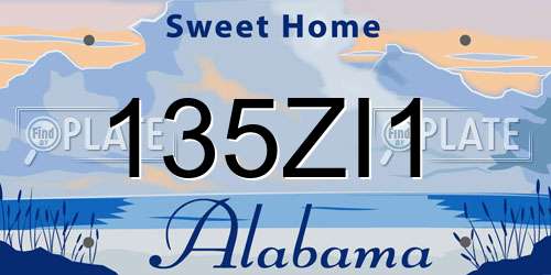 135ZI1 Alabama License Plate
