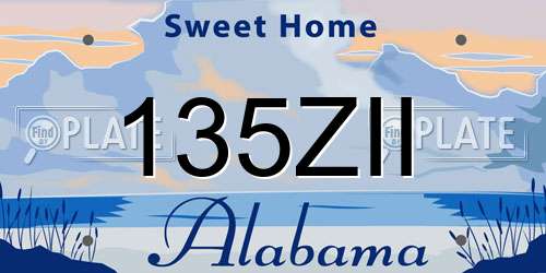 135ZII Alabama License Plate