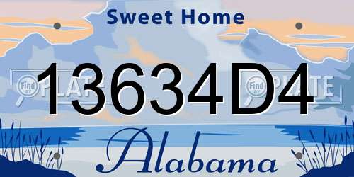 13634D4 Alabama License Plate