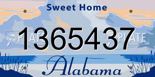 1365437 Alabama License Plate