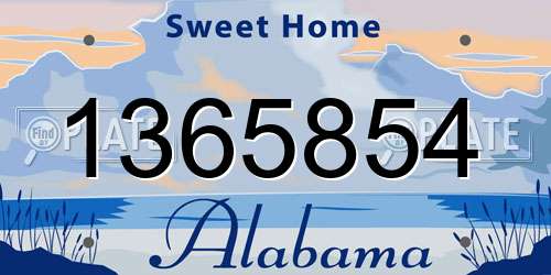 1365854 Alabama License Plate