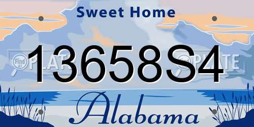 13658S4 Alabama License Plate