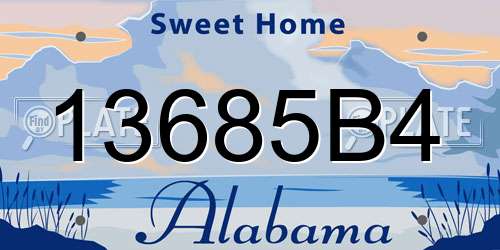 13685B4 Alabama License Plate