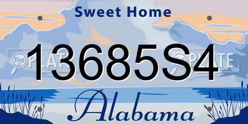 13685S4 Alabama License Plate