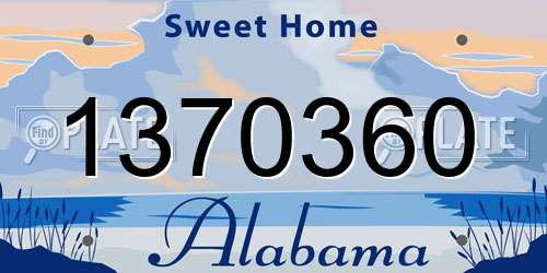 1370360 Alabama License Plate