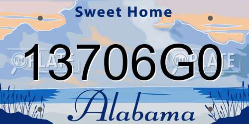 13706G0 Alabama License Plate