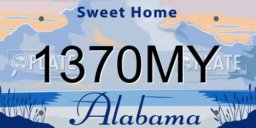 1370MY Alabama License Plate