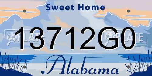 13712G0 Alabama License Plate