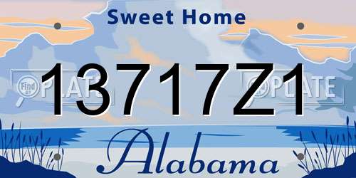 13717Z1 Alabama License Plate