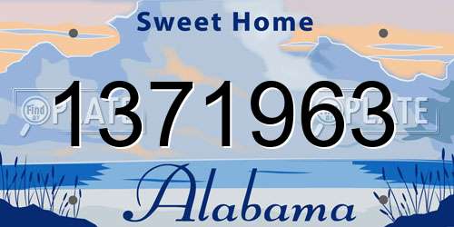 1371963 Alabama License Plate