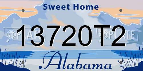 13720T2 Alabama License Plate