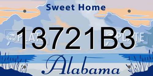 13721B3 Alabama License Plate