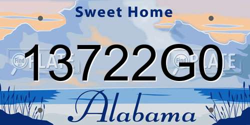 13722G0 Alabama License Plate