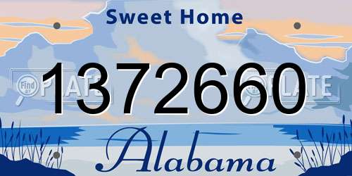 1372660 Alabama License Plate