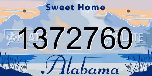 1372760 Alabama License Plate